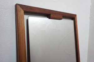 画像14: 北欧　ミッドセンチュリー　ヴィンテージ　ビンテージ　チーク材　無垢材　壁掛け　鏡　姿見　ディスプレイ　ウォールミラー　カフェ　店舗什器