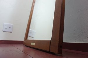 画像8: ヴィンテージ　チーク材　無垢材　大型　姿見   ミラー　鏡　スタンドミラー　立て掛け　フランス　ディスプレイ　店舗什器　　