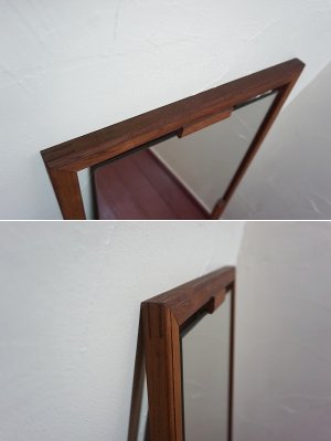 画像17: 北欧　ミッドセンチュリー　ヴィンテージ　ビンテージ　チーク材　無垢材　壁掛け　鏡　姿見　ディスプレイ　ウォールミラー　カフェ　店舗什器