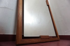 画像12: 北欧　ミッドセンチュリー　ヴィンテージ　ビンテージ　チーク材　無垢材　壁掛け　鏡　姿見　ディスプレイ　ウォールミラー　カフェ　店舗什器