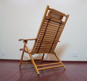 画像8: 和モダン　竹材　バンブー　ヴィンテージ　デッキチェア　リクライニングチェア　折り畳み椅子　ハイバック　古民家　レトロ　カフェ　古道具　和室　旅館　ホテル