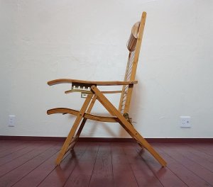 画像6: 和モダン　竹材　バンブー　ヴィンテージ　デッキチェア　リクライニングチェア　折り畳み椅子　ハイバック　古民家　レトロ　カフェ　古道具　和室　旅館　ホテル