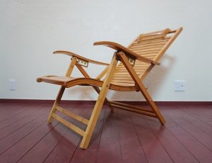 画像5: 和モダン　竹材　バンブー　ヴィンテージ　デッキチェア　リクライニングチェア　折り畳み椅子　ハイバック　古民家　レトロ　カフェ　古道具　和室　旅館　ホテル