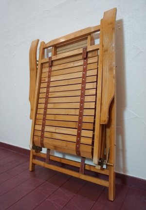 画像9: 和モダン　竹材　バンブー　ヴィンテージ　デッキチェア　リクライニングチェア　折り畳み椅子　ハイバック　古民家　レトロ　カフェ　古道具　和室　旅館　ホテル