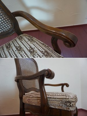 画像14: 西洋　クラシカル　英国　アンティーク調　アームチェア　ダイニングチェア　サロンチェア　洋館　猫脚　彫刻　椅子　イス　1脚出品　在庫2脚　(1)