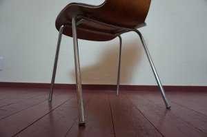 画像14: 希少　古き良き時代　ミッドセンチュリー　ヴィンテージ　剣持勇　天童木工　チェア　椅子　イス　チーク材　×　合皮　黒　ブラック　当時物　レトロ　カフェ　1脚出品　在庫3脚　(4)