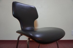 画像6: 希少　古き良き時代　ミッドセンチュリー　ヴィンテージ　剣持勇　天童木工　チェア　椅子　イス　チーク材　×　合皮　黒　ブラック　当時物　レトロ　カフェ　1脚出品　在庫3脚　(4)