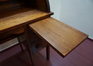 画像7: 希少　イギリスアンティーク　英国アンティーク　アールデコ　1900〜1920年代頃　ロールトップ　蛇腹　片袖　クラシック　ティングビューロ　デスク　書斎机　作業台　ディスプレイ　オーク材