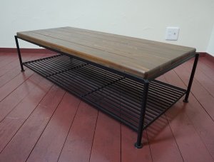 画像5: インダストリアル　天然木　木製　×　鉄脚　アイアン　ヴィンテージ調　ローテーブル　センターテーブル　ディスプレイ　棚　台　シェルフ　西海岸style　