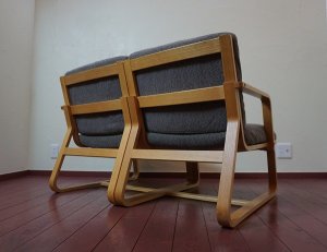 画像4: MUJI 無印良品　オーク材　リビングでもダイニングでもつかえるソファ　二人掛け　２人掛け　アームチェア　アームソファ　セパレートタイプ　カバーリング　北欧モダン　