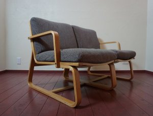 画像5: MUJI 無印良品　オーク材　リビングでもダイニングでもつかえるソファ　二人掛け　２人掛け　アームチェア　アームソファ　セパレートタイプ　カバーリング　北欧モダン　