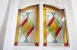 画像14: ヴィンテージ　ステンドグラス　建具　ドア　扉　窓枠　木枠　間仕切り　パーテーション　アンティーク　イギリス　英国 (14)