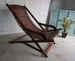 画像1: 北欧モダン　チーク材　無垢材　フォールディングチェア　デッキチェア　アームチェア　折り畳み　椅子　寝椅子　キャンプ　アウトドア　ガーデン　ヴィンテージ　 (1)