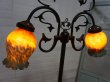 画像5: 西洋　クラシカル　フロアライト　２灯　スタンドライト　アイアン　ガラスシェード　照明　アイアン　ランプ　英国　洋館　カフェ (5)