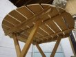 画像11: フランス　ヴィンテージ　フォールディング　ディスプレイ　ガーデン　丸テーブル　ラウンドテーブル　棚　台　ディスプレイ　折り畳み　折り脚　天然木 　カントリー   (11)