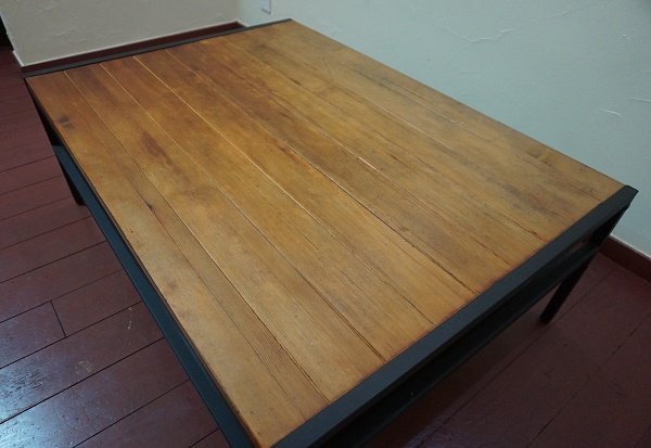 画像6: インダストリアル　天然木　木製　×　鉄脚　アイアン　ヴィンテージ調　ローテーブル　センターテーブル　シェルフ　ディスプレイ　棚　台　西海岸style (6)