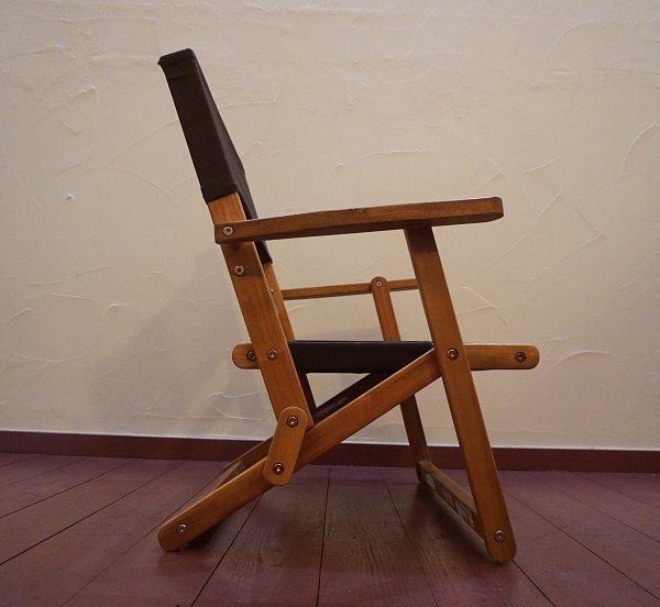 画像8: 北欧モダン　カントリー　フォールディングチェア　折り畳み椅子　ローチェア　アームチェア　アウトドア　ガーデンチェア　デッキチェア　ブラウン色　在庫2脚　(1) (8)