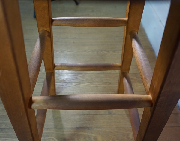 古い味のある木 素朴な佇まい ヴィンテージ 無垢材 丸椅子 チェア ハイ