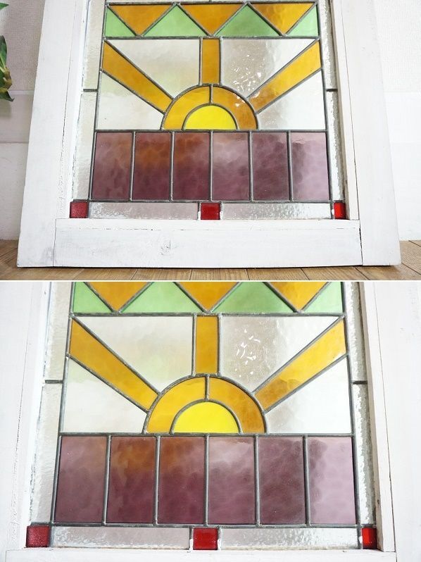 ステンドグラス 窓枠  英国 イギリス  アンティーク ビンテージ