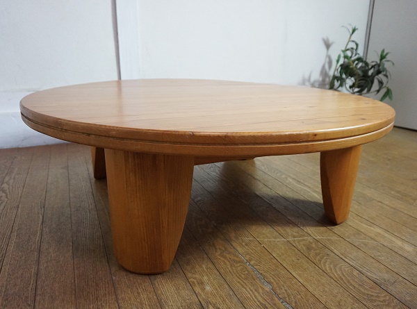 パイン材 無垢 大型 円卓 丸テーブル 座卓 ちゃぶ台 ローテーブル