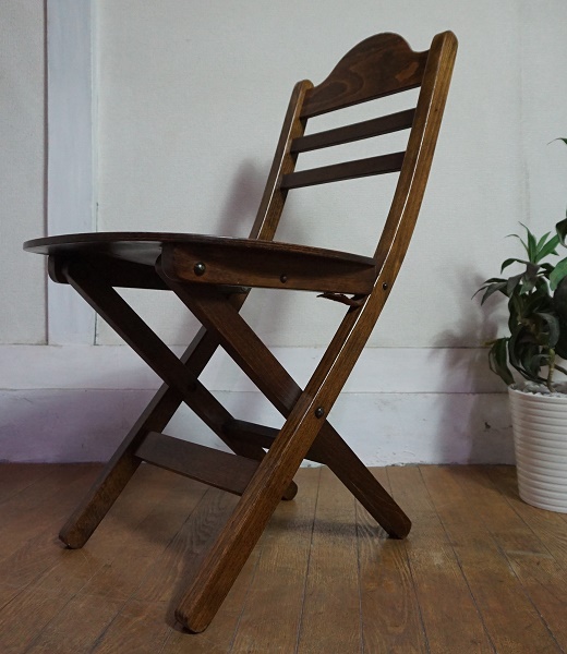英国 カフェ フォールディングチェア 折り畳み椅子 ビーチ材 