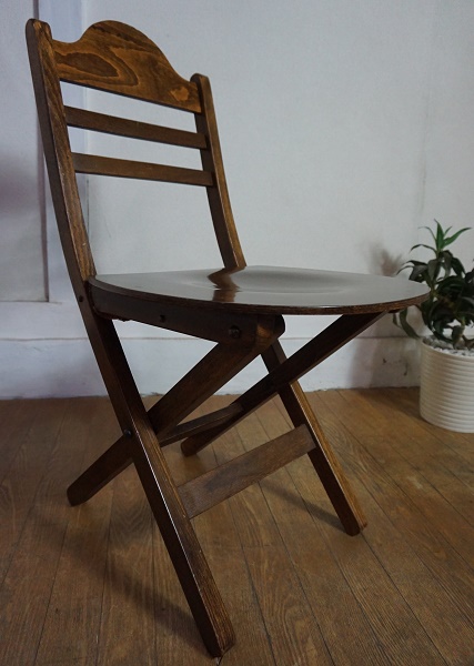 英国 カフェ フォールディングチェア 折り畳み椅子 ビーチ材 ...