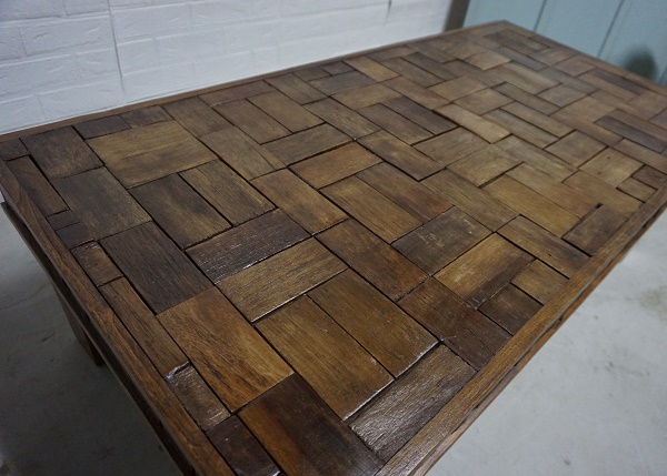 古い木 オールドチーク 無垢材 ローテーブル センターテーブル 