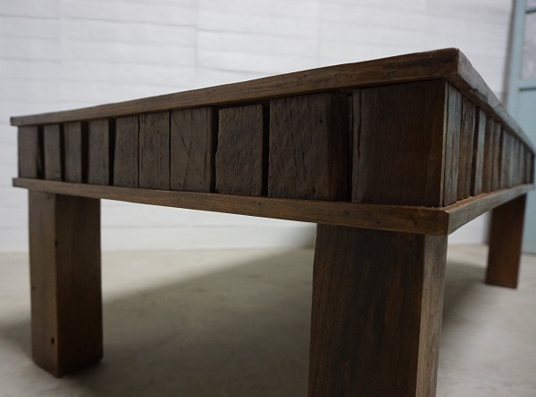 古い木 オールドチーク 無垢材 ローテーブル センターテーブル 